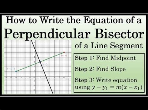 How To Write The Equation Of A Perpendicular Bisector Of A Line Segment