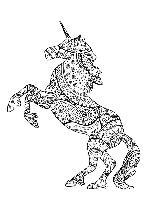 Adult Coloring Page Unicorn Download Printable Pdf Templateroller