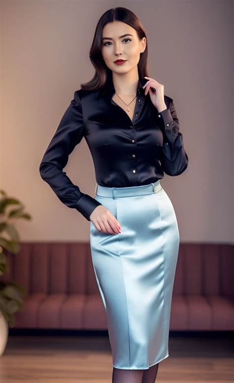 Tumblr Pretty Girl Dresses Office Attire Women Satin Blouse Outfit