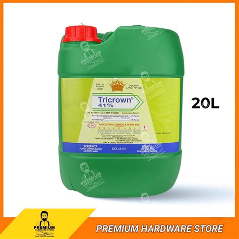 TRICROWN 20 Liter Herbicide Glyphosate 41 Weed Grass Killer Racun