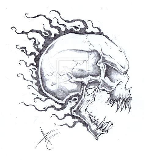 Skull Flames Tattoo Designs Clip Art Library