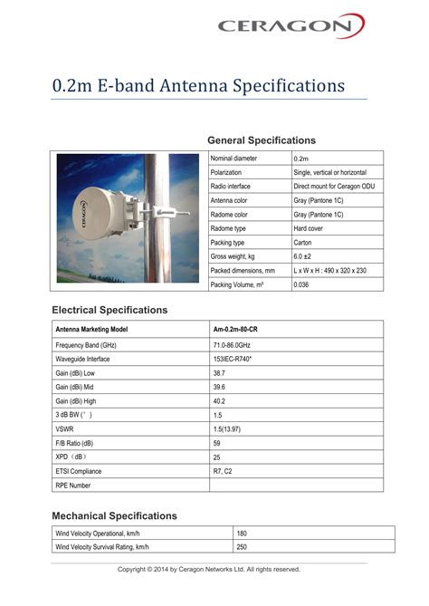 Microwave Antenna Specifications | Manualzz