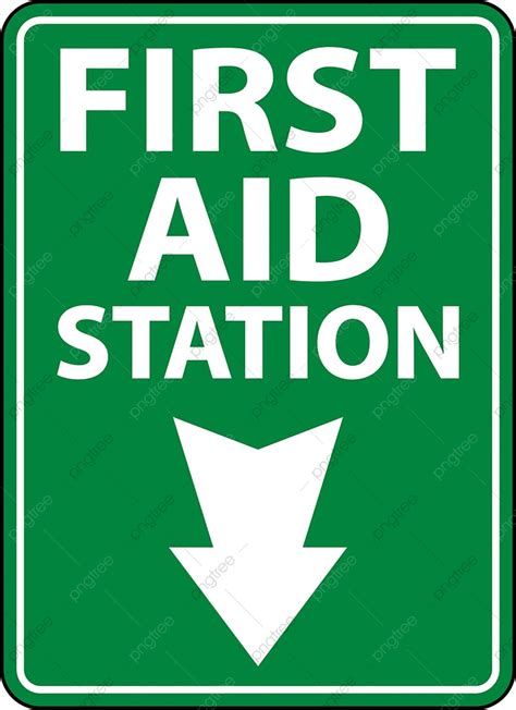 First Aid Station Sign On White Background Nurse Warning Sticker Png And Vector With