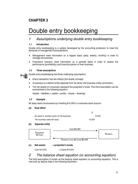 Chapter 3 Double Entry Bookkeeping Pdf Debits And Credits Bookkeeping