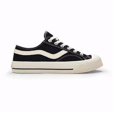 Jual Sepatu Ventela Public Low Black Natural Sneakers Pria Wanita