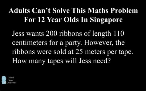 Adults Cant Solve Maths Problem For 12 Year Olds Tricky Singapore