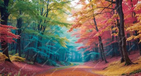 Premium Photo | Autumn forest wallpaper