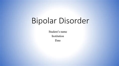 Solution Bipolar Disorder Studypool