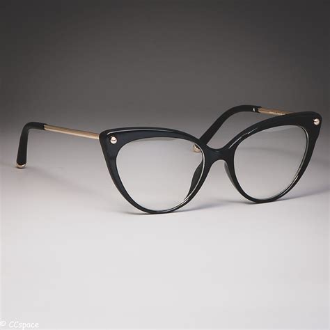 45651 Cat Eye Glasses Frames Plastic Titanium Women Trending Rivet Sty