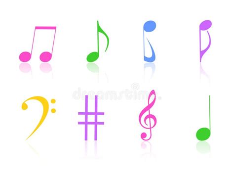 Colorful Music Notes Symbols