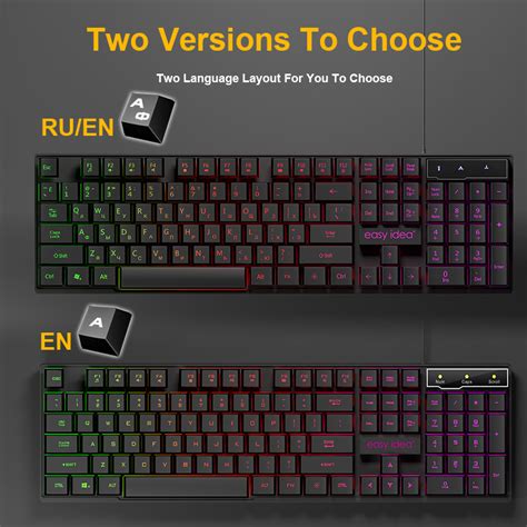 Wired Gaming Keyboard Imitation Mechanical Keyboard 104 Keycaps RGB