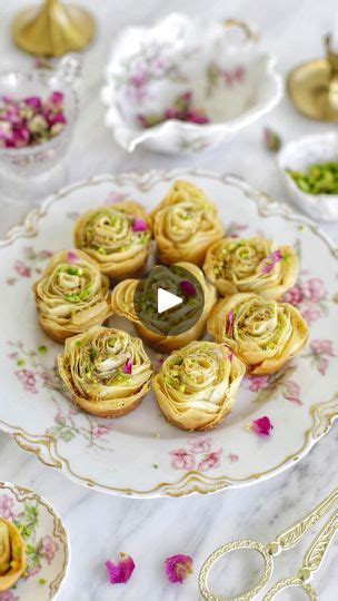 K Views K Reactions Rose Shaped Pistachio Baklava Starting Off