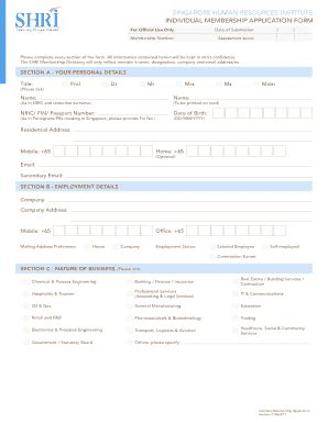 Fillable Online Shri Org Membership Number Fax Email Print PdfFiller