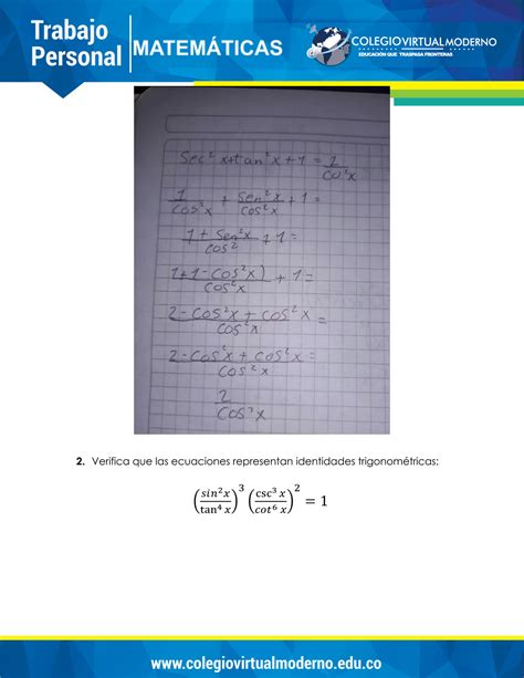 SOLUTION Demostración de identidades trigonométricas Studypool