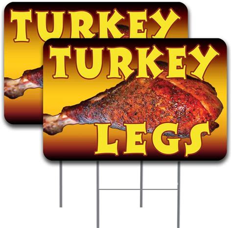 Turkey Legs 2 Pack Yard Sign 16 X 24 Double Sided