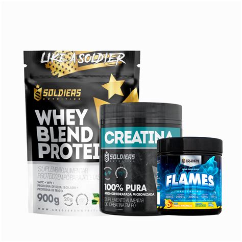 Kit Whey Blend Protein Concentrado E Isolado 900g Creatina