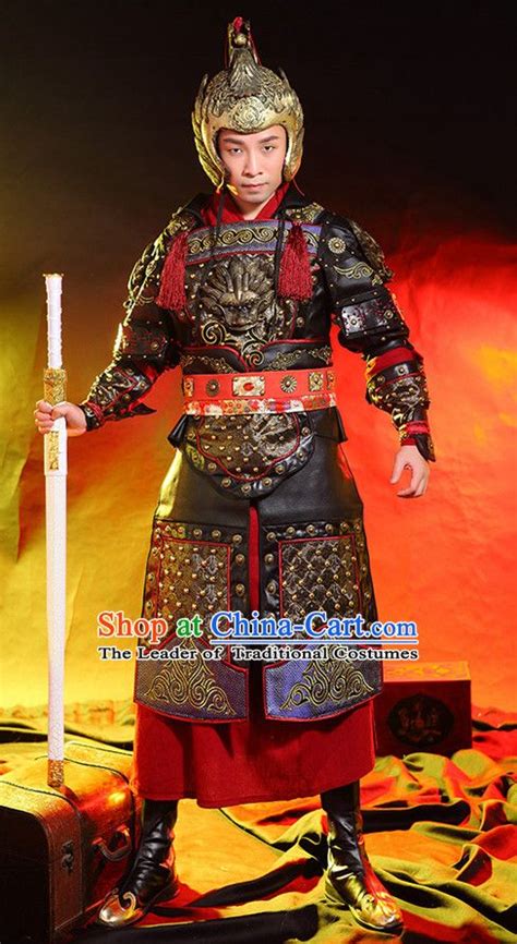 Ancient Chinese Knight Superhero General Armor Costumes And Hat