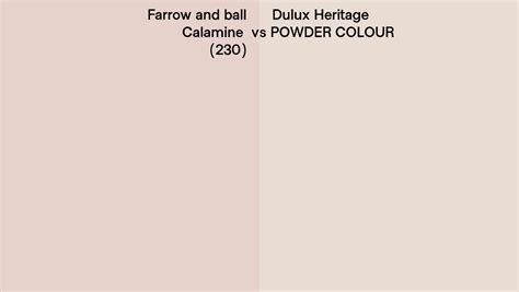 Farrow And Ball Calamine 230 Vs Dulux Heritage Powder Colour Side By Side Comparison