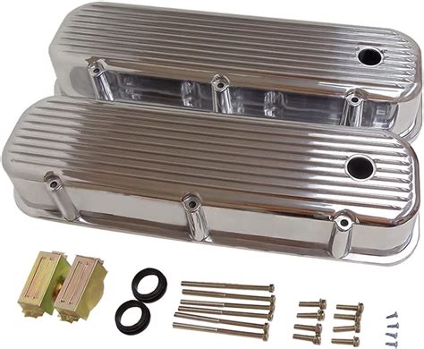 Buy Demotor Performance Tall Finned Polished Aluminum Valve Covers For 65 95 Bbc Big Block Chevy