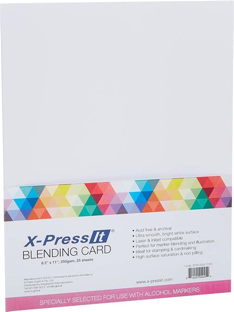 Copic Marker X Press Blending Card 85 X 11 Inch 25pkg White Other