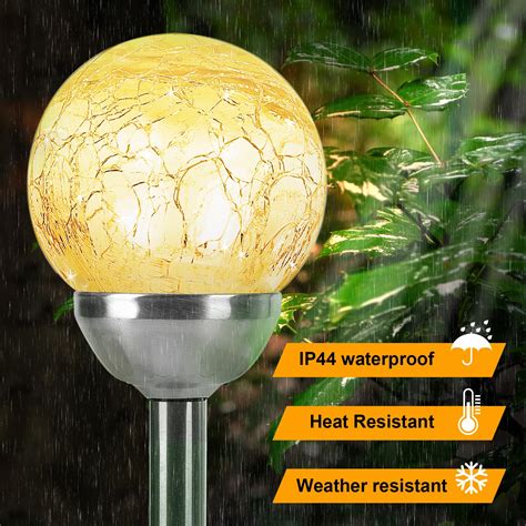 Mlknk Solar Garden Lights Mmf7 Solar Globe Lights Outdoor Waterproof Solar Stake Lights 2 Pack 4