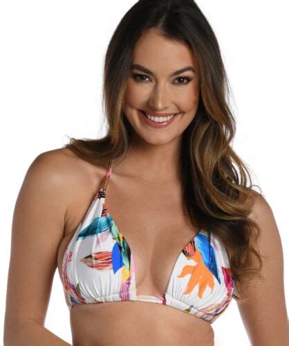 New La Blanca Swimsuit Bikini Top Only Sz Paradise City Halter