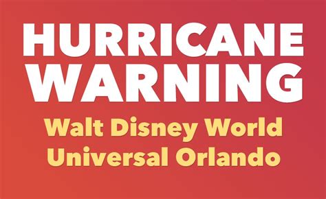 Hurricane Warning Issued For Walt Disney World And Universal Orlando