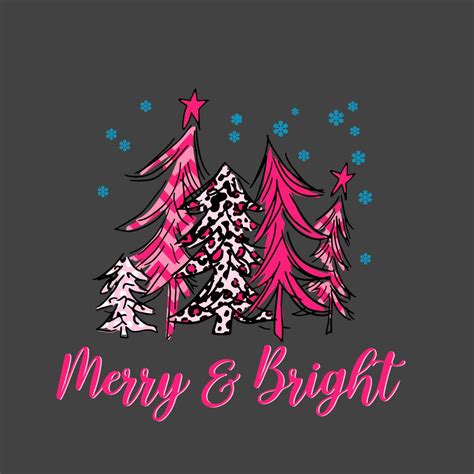 Merry And Bright Pink Christmas Tree Svg Christmas Svg Inspire Uplift