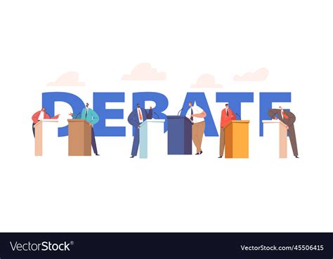 Political Debate Concept Candidates Speaking Vector Image