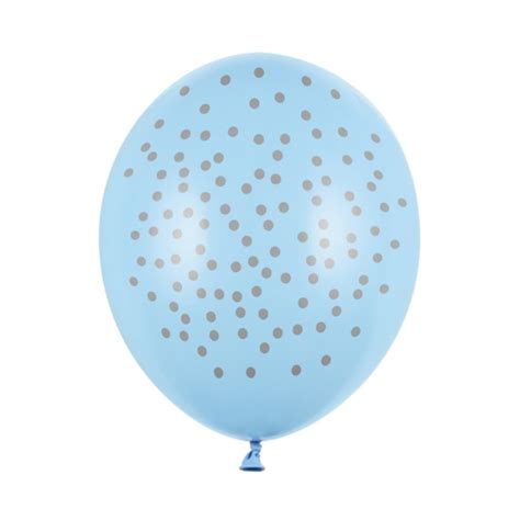 Ballons Bleu Pastel Pois Argent