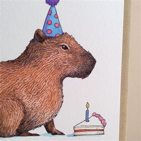 Capybirthday Happy Birthday Capybara Card Etsy Canada Happy