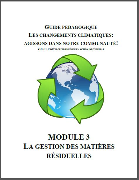 Module 3 La gestion des matières résiduelles Éducation et