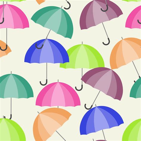 A Seamless Pattern With Multicolored Open Umbrellas Vector Art