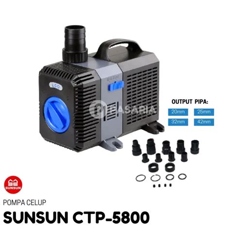 SUNSUN CTP5800 CTP 5200 Liter Per Jam 40 Watt Pompa Celup Aquarium