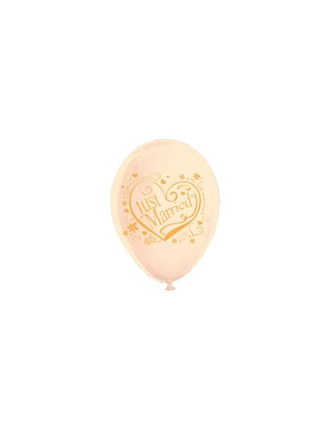 Comprar Globos Just Married Latex Redondos Cm Metalizado Salmon