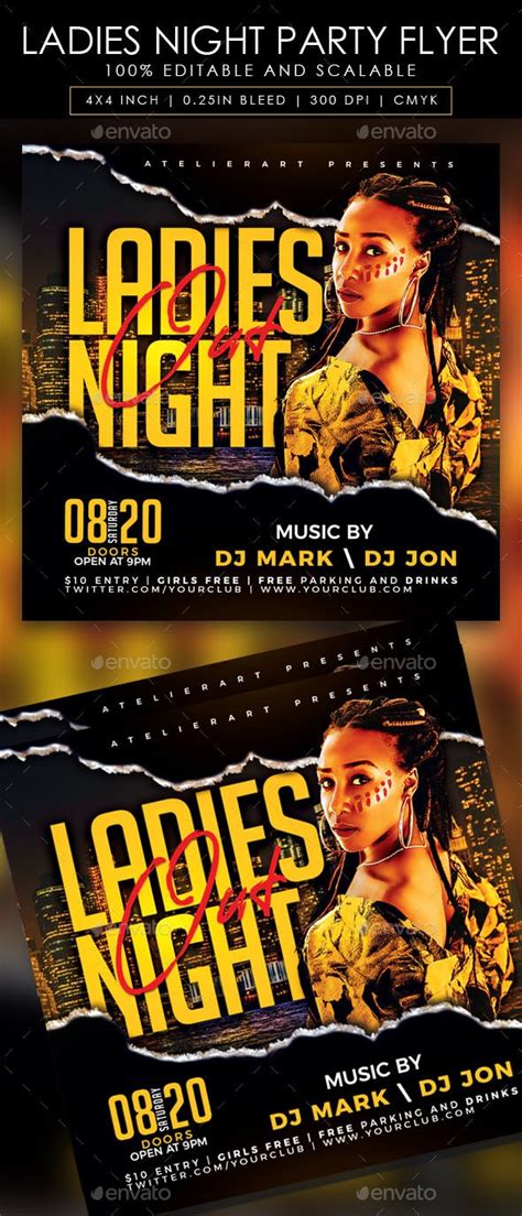 Ladies Night Party Flyer Print Templates Graphicriver