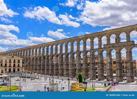 Aqueduct of Segovia, One of the Best-preserved Roman Aqueducts, in Segovia, Spain Editorial ...