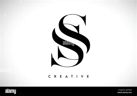 Carta Artística de SS Diseño de Logotipo con Fuente Serif Creativa en