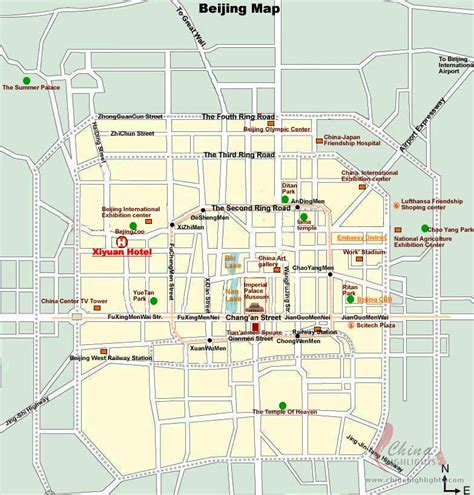 Beijing Tourist Map Beijing Mappery