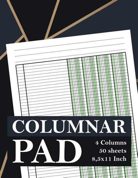 Columnar Pad Columns Sheets X Inch Columnar Paper Ledger