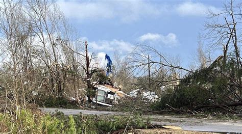 Some damage following the main tornado in Alabama today. At least 6 ...