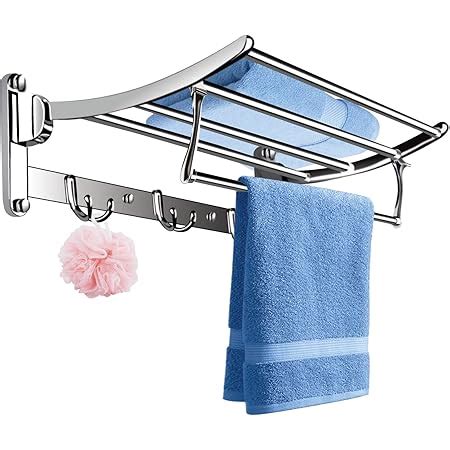 Fortune Stainless Steel 24 Inch Folding Towel Rack For Bathroom Towel