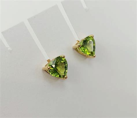 Pair Of 10ct Gold Peridot Stud Earrings Sally Antiques