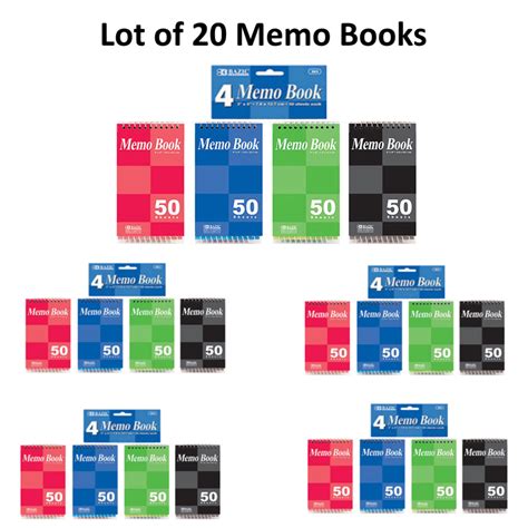 Lot Of 20 Memo Books 50 Sheets 3 X 5 Top Bound Spiral Memo Books