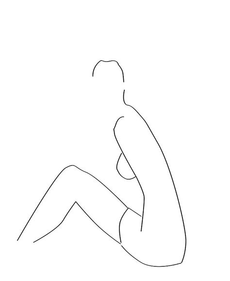 Minimalist Nude Line Drawing 2o Mixed Media By Brian Reaves Pixels