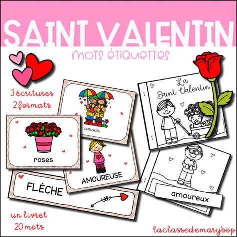 Saint Valentin Vocabulaire Mots Tiquettes