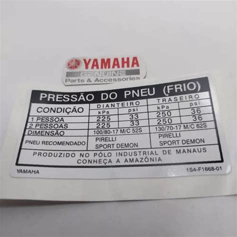 Adesivos Calibragem Pneu Fazer250 Yamaha Original Yamaha MercadoLivre