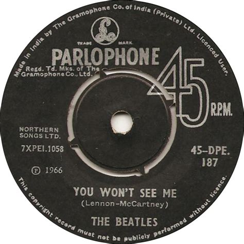 "You Won't See Me" by The Beatles. The in-depth story behind the songs ...