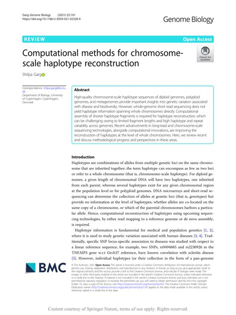 (PDF) Computational methods for chromosome-scale haplotype reconstruction 
