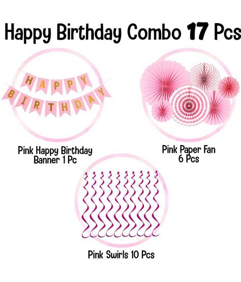 Party Propz Birthday Decoration Kit For Girl Pcs Pink Birthday